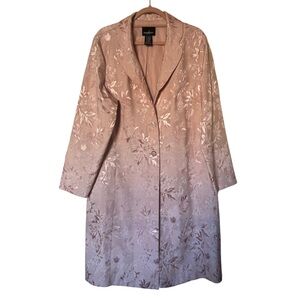 Vintage Positive Attitude Long Floral Embroidered Blazer